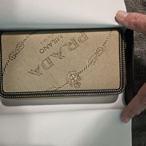 Prada Corda and Moro Logo Jacquard Wallet